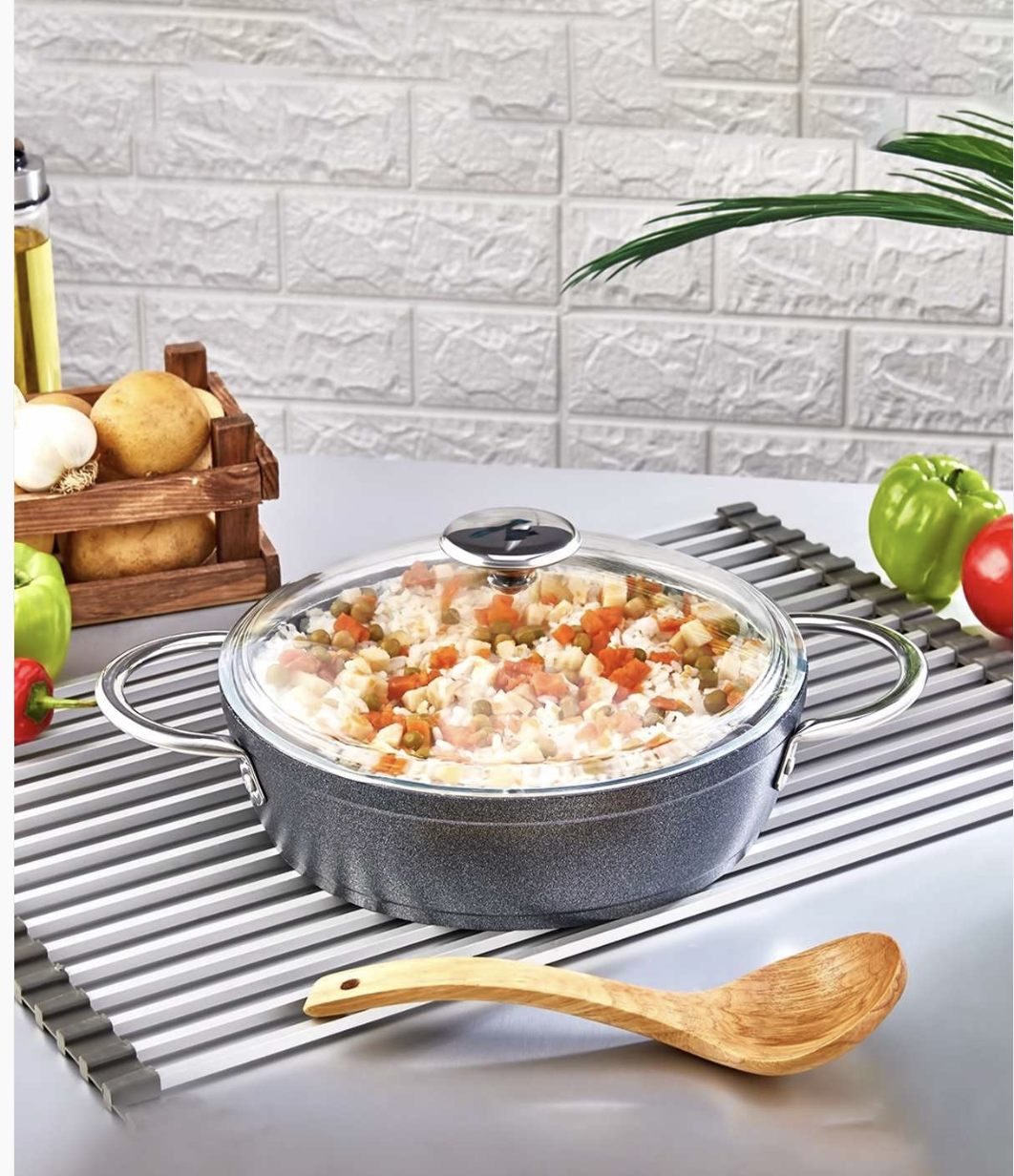 Polochef Basık Tencere 30 cm Siyah