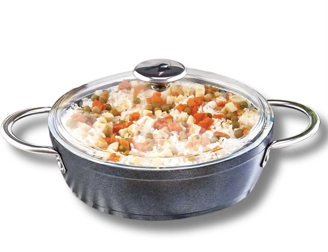 Polochef Basık Tencere 30 cm Siyah